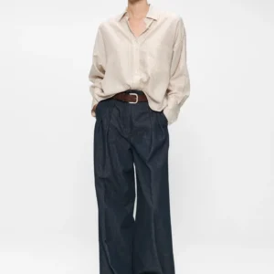 Tencel Stripe Boxy Shirt Zenngi