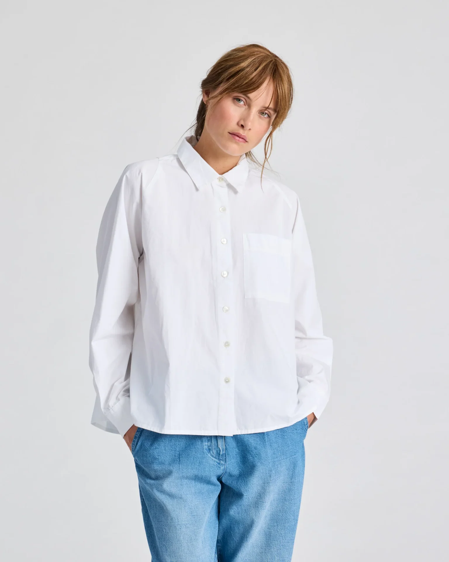 Bella Raglan L/S Poplin Long Shirt GOTS 243975